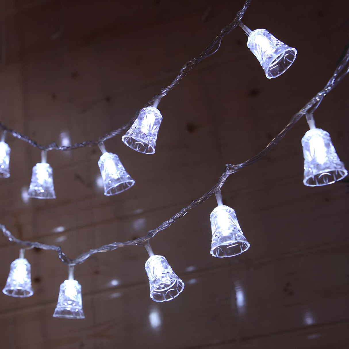 Unique White Bell-Shaped LED Christmas String Lights Image - 1