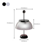 Unique White Glass Dome Shade Metal Accents Table Lamp #size