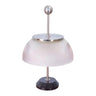 Unique White Glass Dome Shade Metal Accents Table Lamp Image - 6