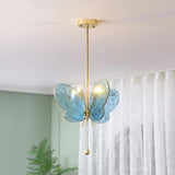 Unique Yellow Clear Glass Artistic Butterfly Pendant Light Image - 3