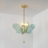 Unique Yellow Clear Glass Artistic Butterfly Pendant Light Image - 5