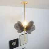 Unique Yellow Clear Glass Artistic Butterfly Pendant Light Image - 6