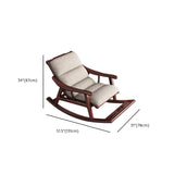 Upholstered Brown Wood Leg Track Arms Rocking Chair #size