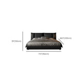 Upholstered Headboard Black Queen Panel Bed with Mattress Image - 11