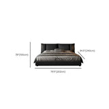 Upholstered Headboard Black Queen Panel Bed with Mattress Image - 13