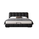 Upholstered Headboard Leather Black King Lift Up Storage Bed Image - 5