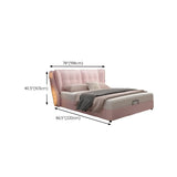 Upholstered Headboard Leather Pink Wingback Bed with Storage Image - 11