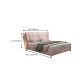 Upholstered Headboard Leather Pink Wingback Bed with Storage #size