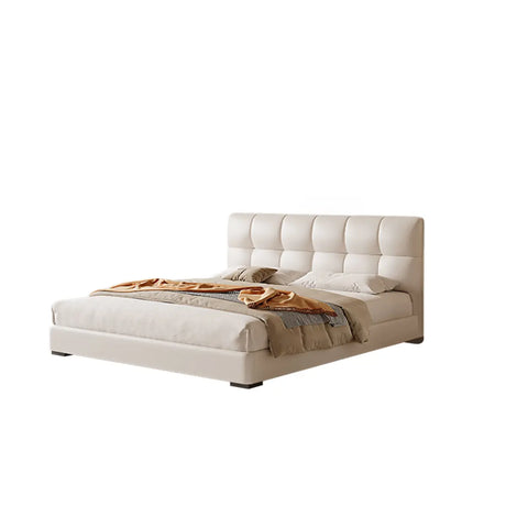 Upholstered Headboard White King Storage Included Bed Image - 2