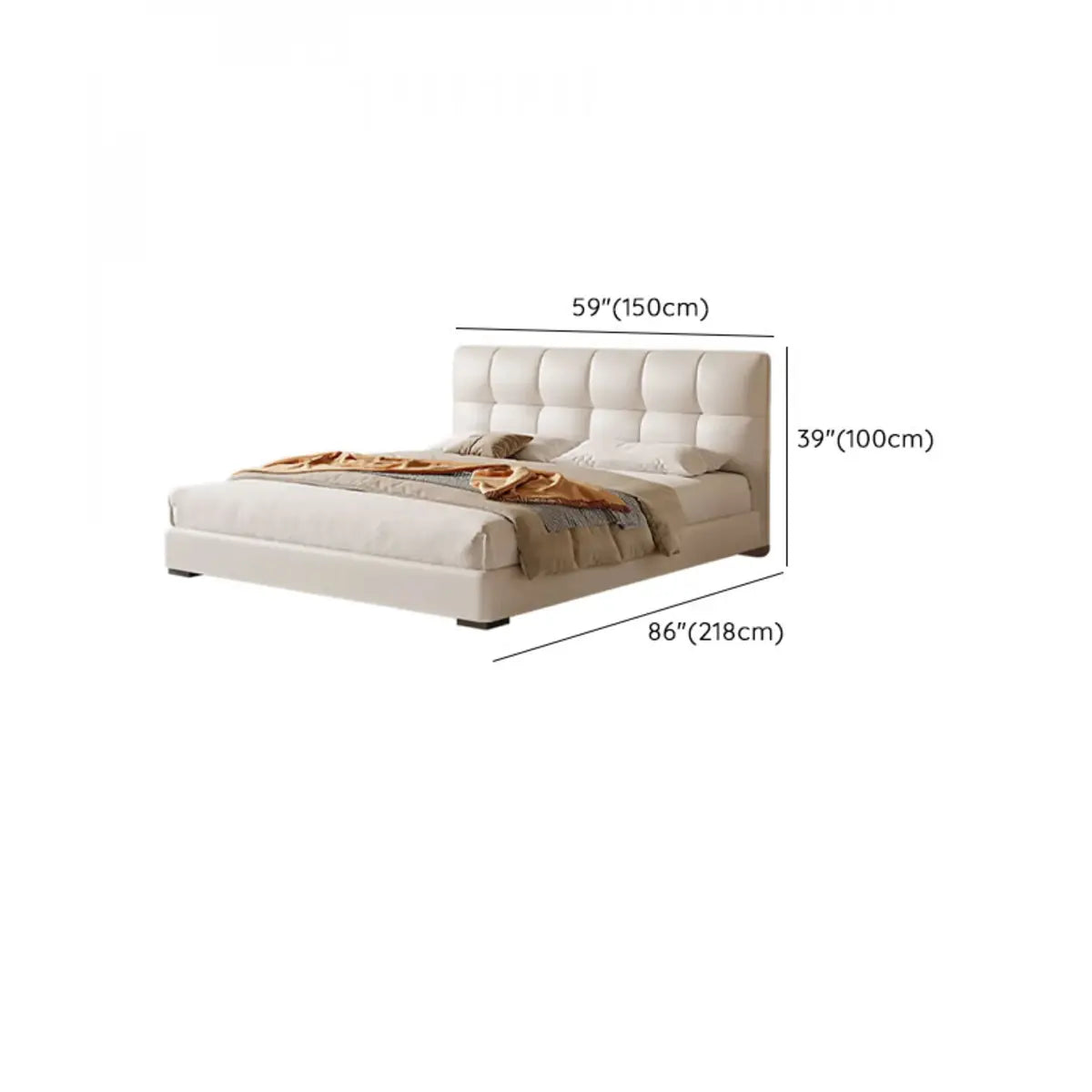 Upholstered Headboard White King Storage Included Bed 