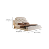 Upholstered White Queen Panel Bed with Lift-Up Storage Image - 11