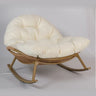 Upholstered Wooden Leg Rocker Chair with Slipcover Image - 7