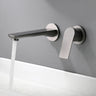 Valve Included Wall Mount Sleek Brass Bathroom Sink Faucet Image - 2