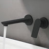 Valve Included Wall Mount Sleek Brass Bathroom Sink Faucet Image - 4