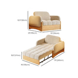 Versatile Beige Twin Curved Arms Wood Frame Cushion Futon Image - 10