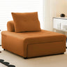 Versatile Cream Twin Square Fabric Foldable Futon Sofa Image - 3