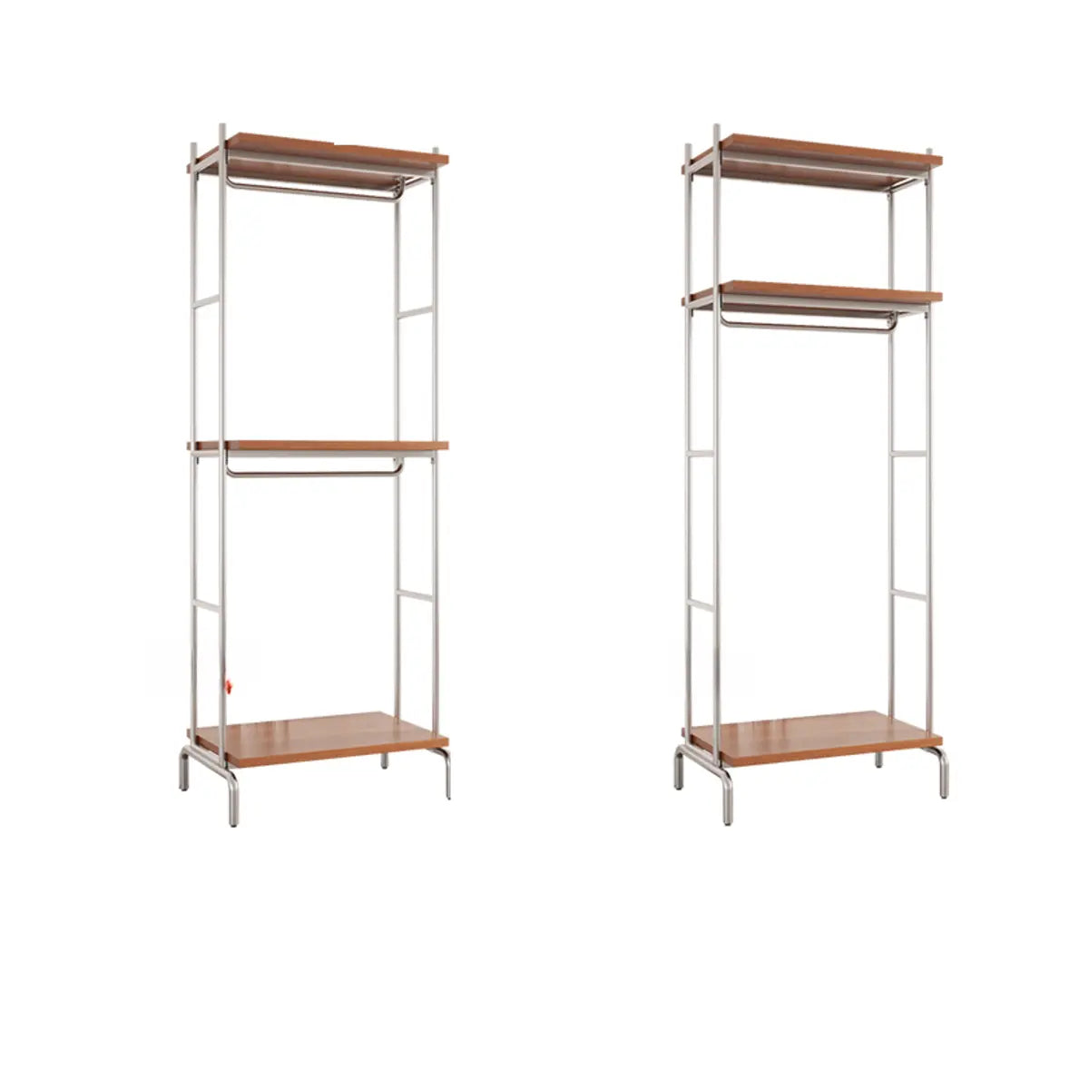 Versatile Metal and Wood Brown Drawers Shelves Coat Rack Image - 10