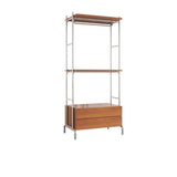 Versatile Metal and Wood Brown Drawers Shelves Coat Rack Image - 11