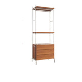 Versatile Metal and Wood Brown Drawers Shelves Coat Rack Image - 13