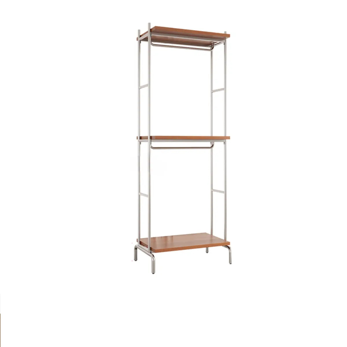 Versatile Metal and Wood Brown Drawers Shelves Coat Rack Image - 2