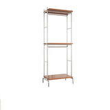 Versatile Metal and Wood Brown Drawers Shelves Coat Rack Image - 2