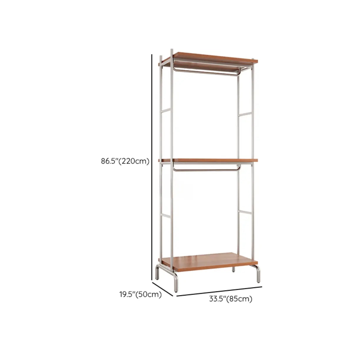 Versatile Metal and Wood Brown Drawers Shelves Coat Rack Image - 22