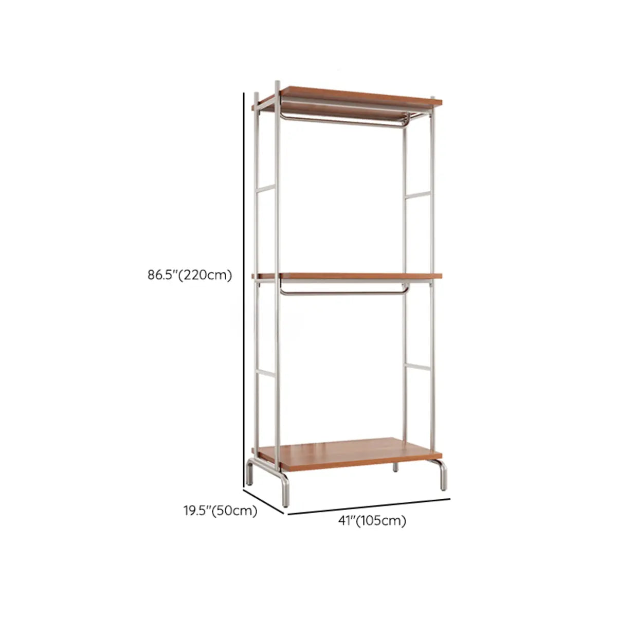 Versatile Metal and Wood Brown Drawers Shelves Coat Rack Image - 23