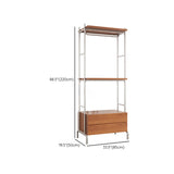 Versatile Metal and Wood Brown Drawers Shelves Coat Rack Image - 25