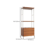 Versatile Metal and Wood Brown Drawers Shelves Coat Rack Image - 28