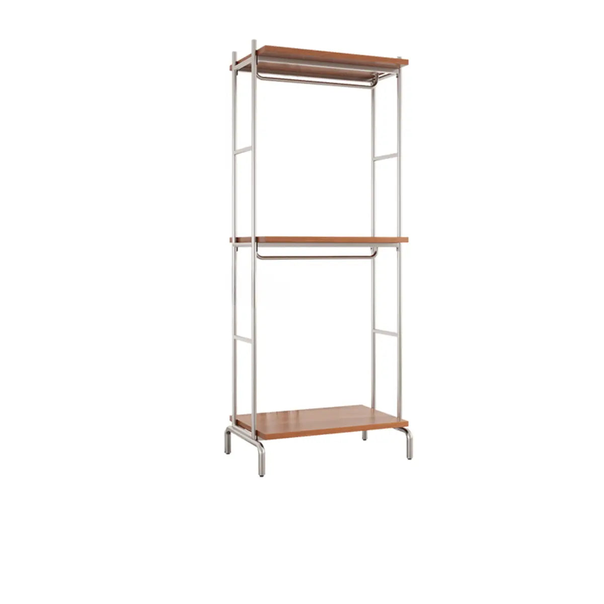 Versatile Metal and Wood Brown Drawers Shelves Coat Rack Image - 4