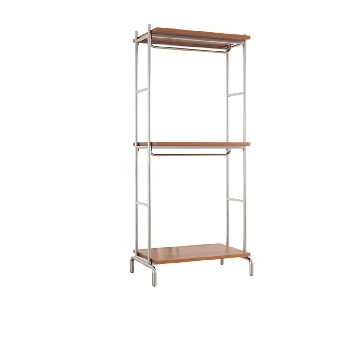 Versatile Metal and Wood Brown Drawers Shelves Coat Rack Image - 5