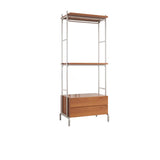 Versatile Metal and Wood Brown Drawers Shelves Coat Rack Image - 9