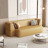 Versatile Orange Full Leather Futon Sofa with Arms Image - 3