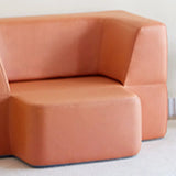 Versatile Orange Full Leather Futon Sofa with Arms Image - 4