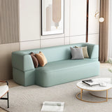 Versatile Orange Full Leather Futon Sofa with Arms Image - 7