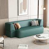 Versatile Orange Full Leather Futon Sofa with Arms Image - 9