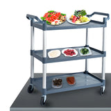 Versatile Rectangle 3-Tier Alloy Gray Kitchen Cart Image - 1