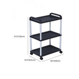 Versatile Rectangle 3-Tier Alloy Gray Kitchen Cart Image - 12