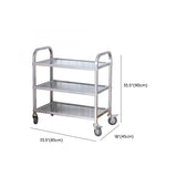 Versatile Rectangle 3-Tier Alloy Gray Kitchen Cart Image - 13