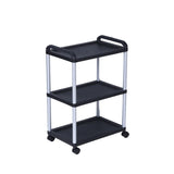 Versatile Rectangle 3-Tier Alloy Gray Kitchen Cart Image - 3