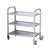 Versatile Rectangle 3-Tier Alloy Gray Kitchen Cart Image - 5