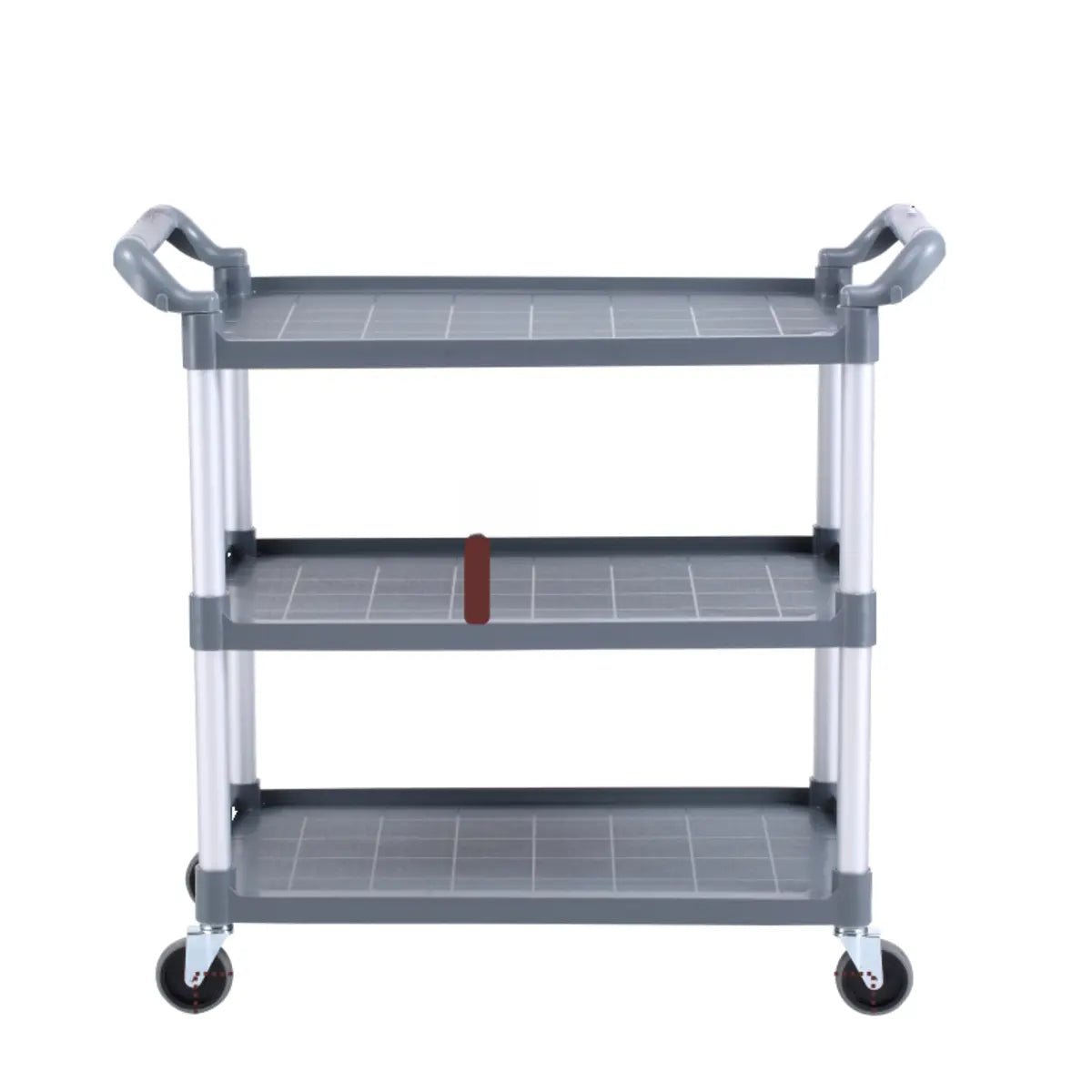 Versatile Rectangle 3-Tier Alloy Gray Kitchen Cart Image - 9