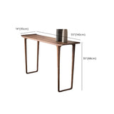 Versatile Rectangular Elm Cocoa Sleek Entryway Table Image - 13