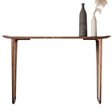 Versatile Rectangular Elm Cocoa Sleek Entryway Table Image - 5