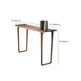 Versatile Rectangular Elm Cocoa Sleek Entryway Table #size