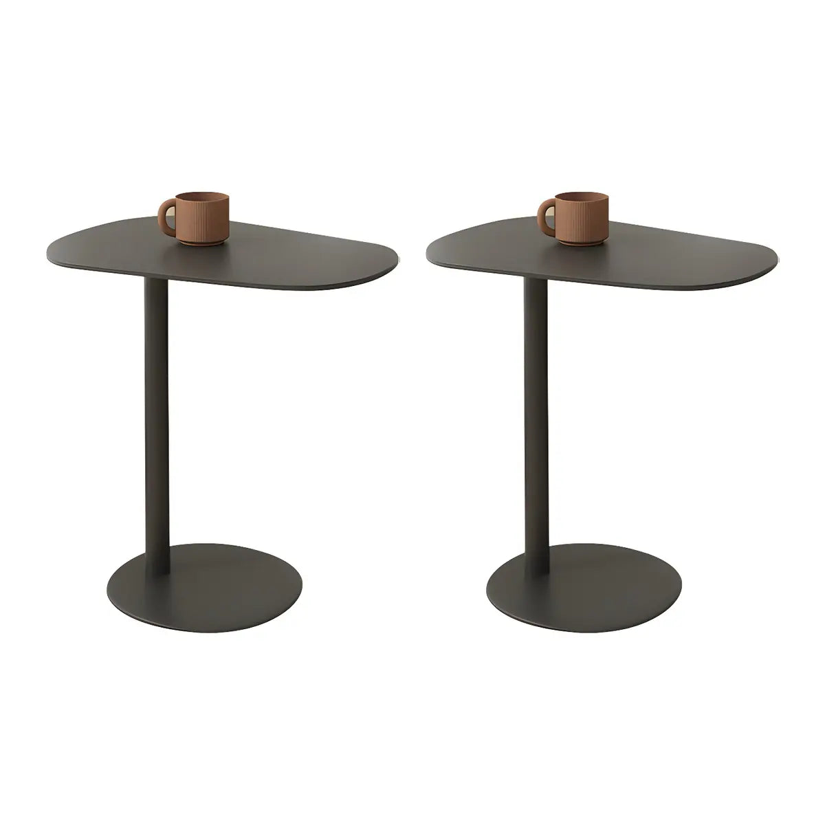 Versatile Standard C-Shaped Oval Metal Black End Table Image - 9