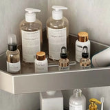 Versatile Storage Rack Towel Shelf Bathroom Hardware Set Image - 16