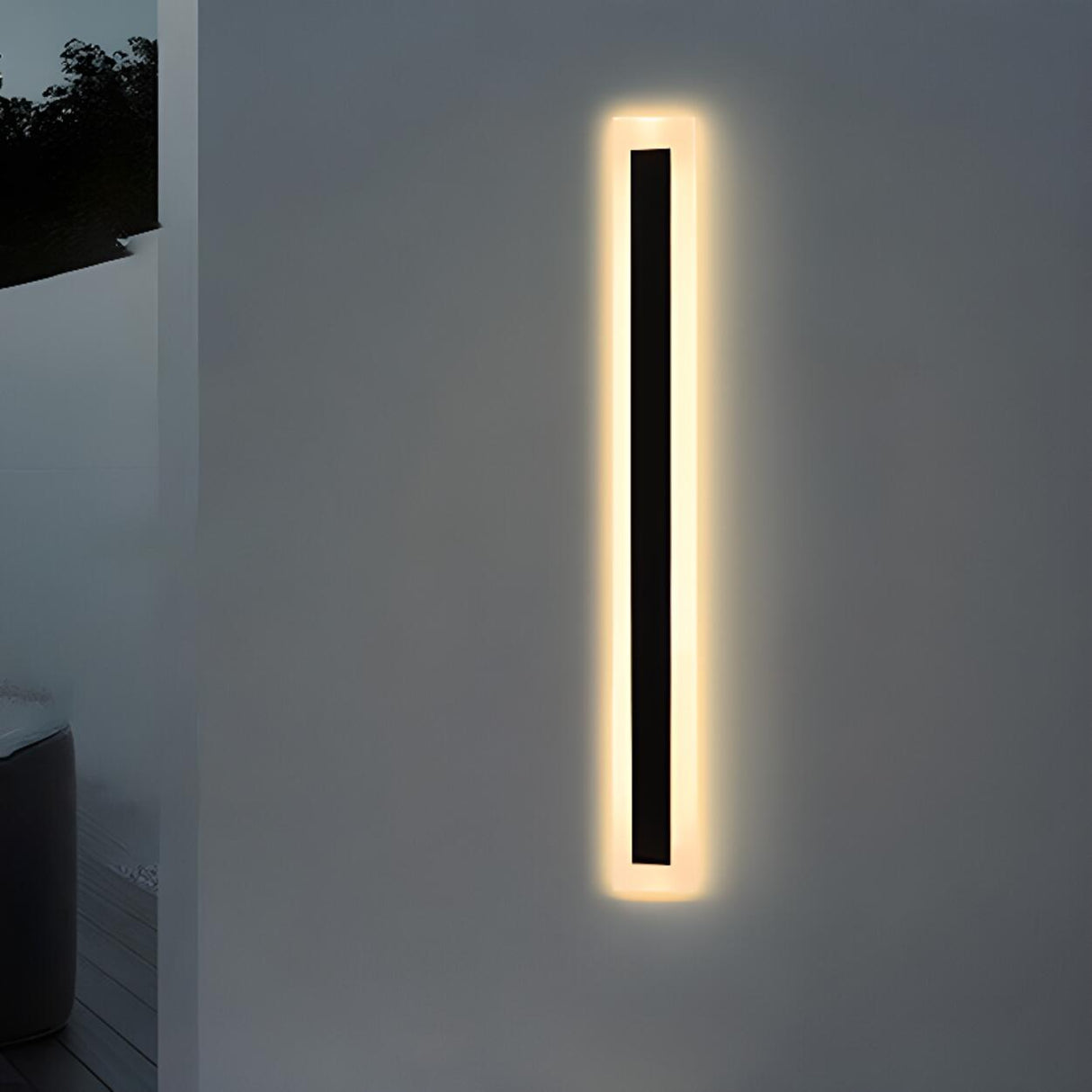 Vertical Black Outdoor LED Wall Light Fixture Image - 11