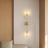 Vertical Design Gold Double Glass Tube Wall Sconce Image - 1