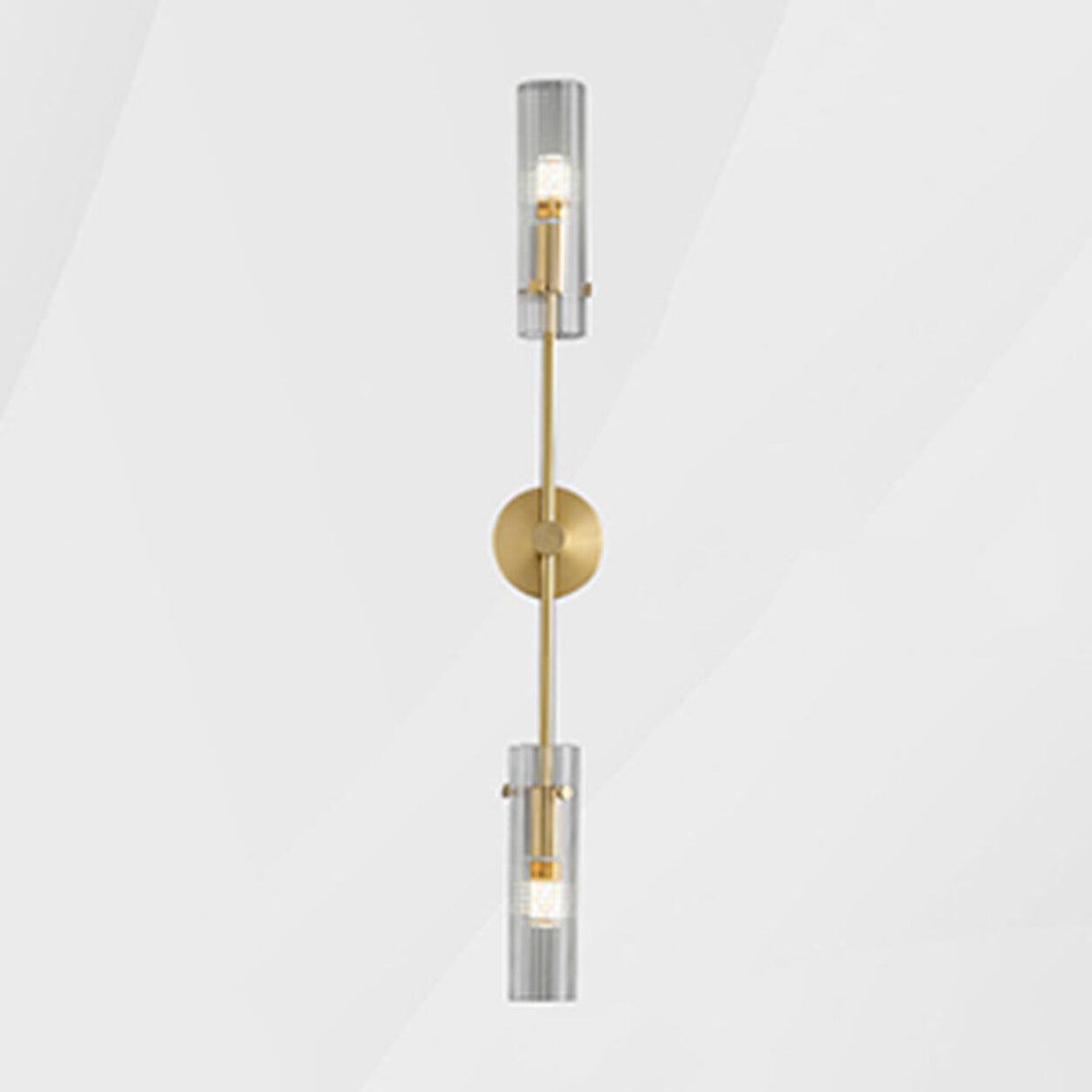 Vertical Design Gold Double Glass Tube Wall Sconce Image - 11